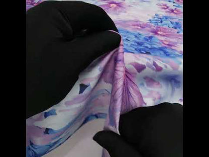 Brushed Cotton Woven - Lilac and Light Blue Melting Flowers - Mood Exclusive Darling Daydream Print