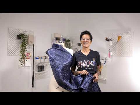 Metallic Black Floral Silhouettes Luxury Brocade - Image 5 of 5