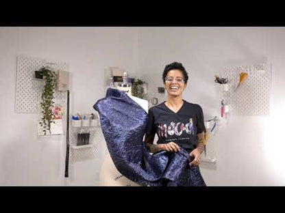 Metallic Black Floral Silhouettes Luxury Brocade