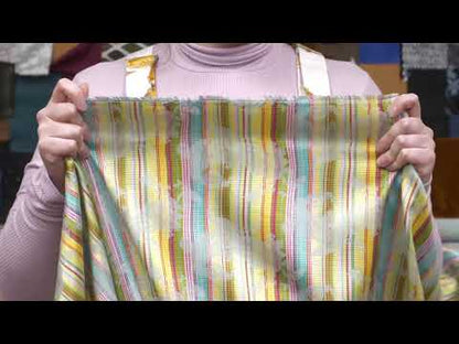 French Multi-Color Striped Paisley Polyester Woven