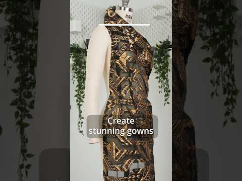 Metallic Fuchsia and Black Geometric Pathways Luxury Burnout Brocade - Image 6 of 6