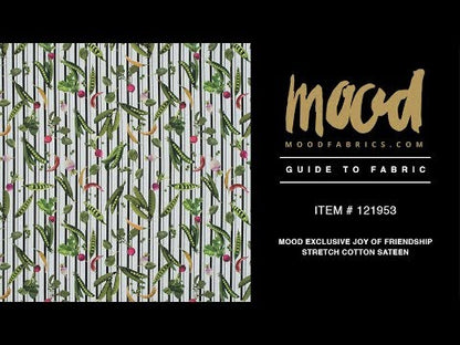Mood Exclusive White Joy of Friendship Stretch Cotton Sateen