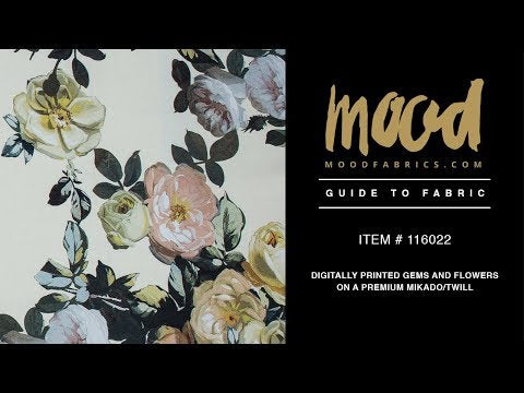 Tender Yellow and Black Forest Digitally Printed Flowers on a Premium Mikado/Twill - Image 5 of 5