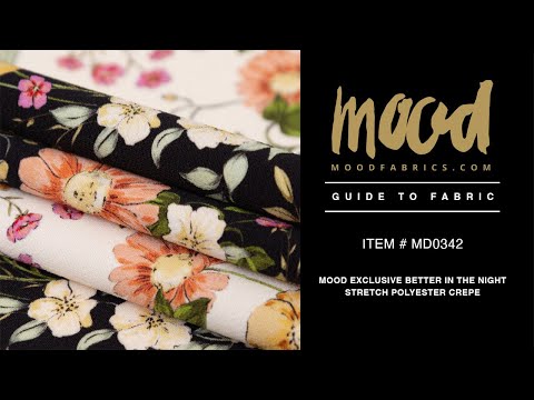 Stretch Polyester Crepe - Black and White Floral Stripes - Better in the Night Print - Mood Exclusive Kenko Collection - Image 5 of 5