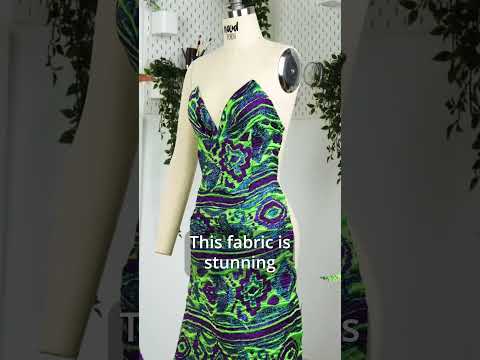 Metallic Gold, Lime and Teal Inkblot Stripes Luxury Brocade - Image 6 of 6