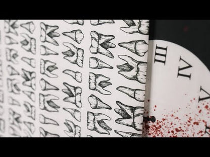Stretch Cotton Poplin - Black and WhiteLines of Eyes - Tell Tale Print - Mood Exclusive Nevermore Collection