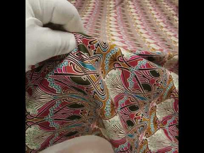 Liberty Fabrics Tana Lawn® - Ianthe Multi Bright - Bright Pink, Sky Blue and Gold Art Nouveau Floral Trees