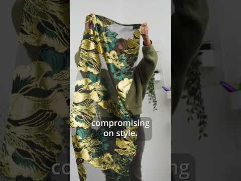 Metallic Gold, Silver and Black Fantastic Flowers Luxury Burnout Brocade - Image 7 of 7