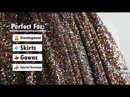 Double Faced Glitter Tulle - Dark Emerald and Black - Gala Collection