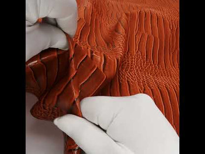Crocodile Faux Leather Vinyl - Burnt Orange - Kristin Collection
