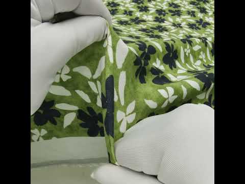 Linen and Rayon Woven - Green, Navy and White Scattered Flowers and Petals - Mood Exclusive Pick-a-Petal Print - Image 6 of 6