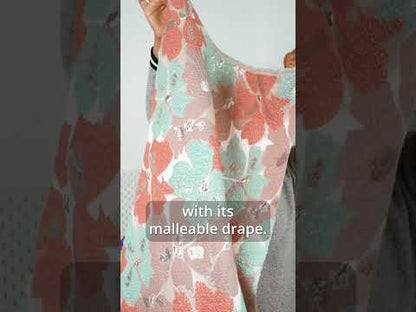 Metallic Black Floating Blossoms Luxury Brocade