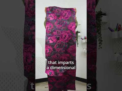 Metallic Purple, Mustard and Blue Green Garden of Abstraction Luxury Brocade