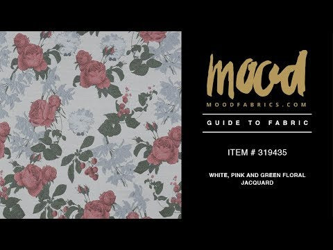 White, Pink and Green Floral Jacquard - Image 5 of 5