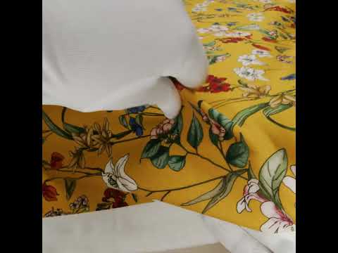 Stretch Cotton Sateen - Yellow Floral - Mediterranean Dreams Print - Mood Exclusive St. Tropez Collection - Image 5 of 5