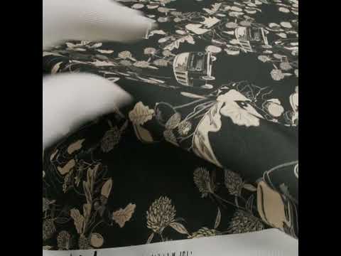 Brushed Cotton Woven - Charcoal and Beige Van in Nature - Mood Exclusive Scenic Route Print - Image 6 of 6