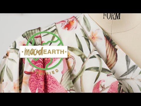 Mercerized Organic Egyptian Cotton Voile - Green, Pink and White Tropical Flowers - Toulouse Collection - Image 7 of 7