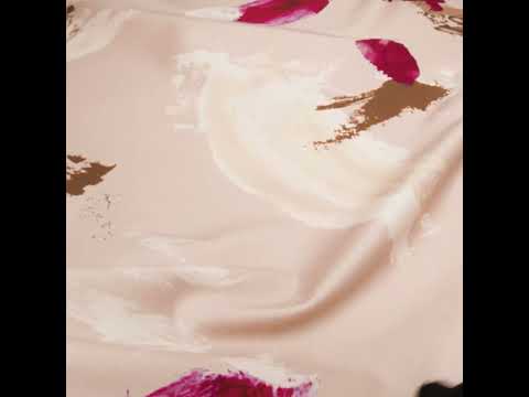 Brushed Cotton Woven - Peachy Beige, Brown and Raspberry Pink Abstract Painting - Mood Exclusive Dust & Drizzle Print - Image 6 of 6