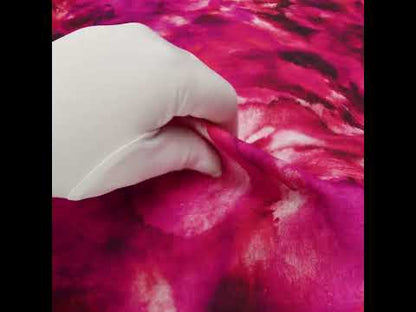 Linen and Rayon Woven - Hot Pink, Purple and Charcoal Abstract Tie Dye - Mood Exclusive Dyed & Delicate Print