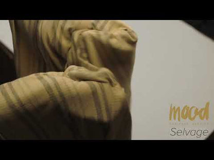 Ochre and Charcoal Striped Stretch Rayon Rib Knit