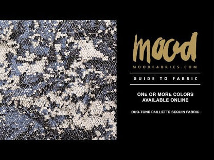 Duo-Tone Paillette Sequin Fabric - Navy Blue and White