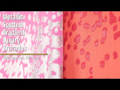 Metallic Red and Orange Spotted Gradient Luxury Brocade
