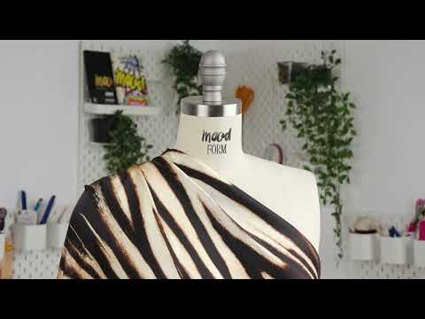 Mood Exclusive Italian Black, White and Brown Abstracted Zebra Border Printed Silk Charmeuse - Image 6 of 6