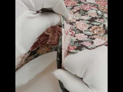 Brushed Cotton Woven - Light Pink, Soft Green and Black Flower Garden - Mood Exclusive Soft Bloom Print