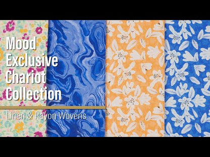 Linen-Rayon Woven - Yellow and Plum Floral - Midsummer Meadow Print - Mood Exclusive Chariot Collection