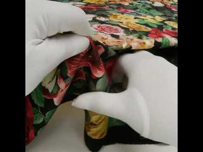 Brushed Cotton Woven - Red, Green and Yellow Photorealistic Florals - Mood Exclusive Botanica Viva Print