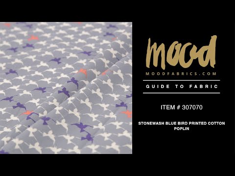 Stonewash Blue Bird Printed Cotton Poplin - Image 5 of 5