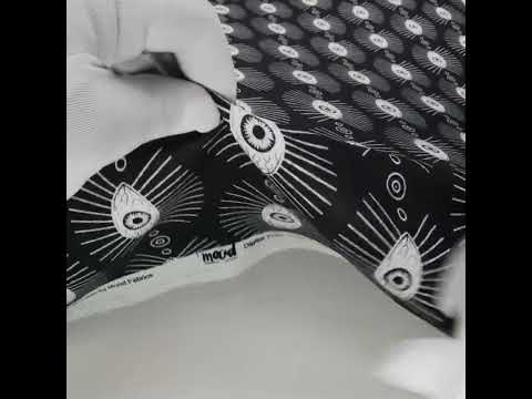 Rayon Batiste - Black and WhiteLines of Eyes - Tell Tale Print - Mood Exclusive Nevermore Collection - Image 6 of 7