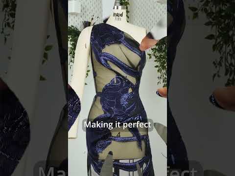 Metallic Rose Gold and Black Twirling Tulips Luxury Burnout Brocade - Image 6 of 6