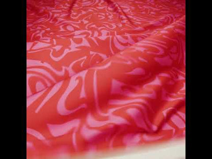 Stretch Cotton Sateen - Pink and Red Abstract - Show Goes On Print - Mood Exclusive Metro Collection