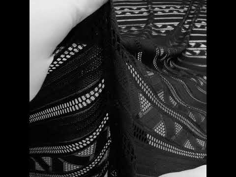 Corded Lace - Black Geometric Stripes - Image 6 of 6