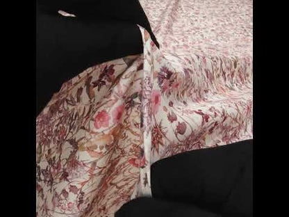 Liberty Fabrics Tana Lawn® - Wild Flowers Light Pink - Rose Pink and Earthy Green Botanical Illustrations