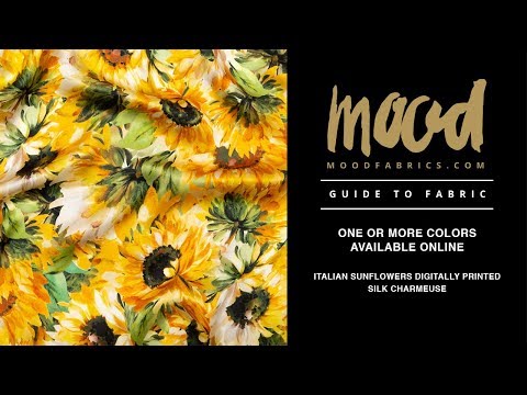 Mood Exclusive Italian Yellow and Green Sunflowers Digitally Printed Silk Charmeuse - Image 5 of 5