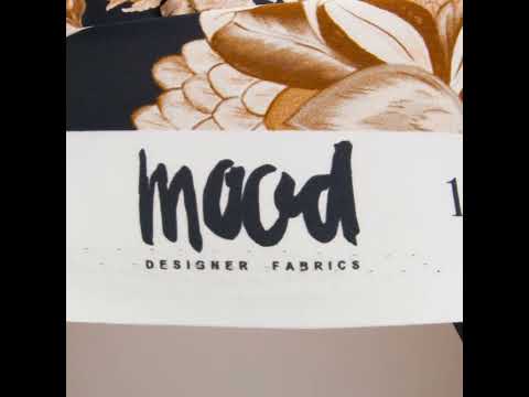 Polyester Satin - Black, Beige and Brown Flower Vine Stripes - Mood Exclusive Fleur de Rocaille Print - Image 6 of 6