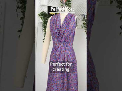 Luxe Polyester Crepe - Purple Honeycomb Florals - Mood Exclusive Bloom Honey Bloom Print