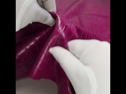 Crocodile Faux Leather Vinyl - Purple Fuchsia - Kristin Collection - Image 5 of 5