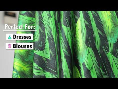 Mood Exclusive Italian Cream Blush and Sage Feathered Chevrons Silk Charmeuse Panel