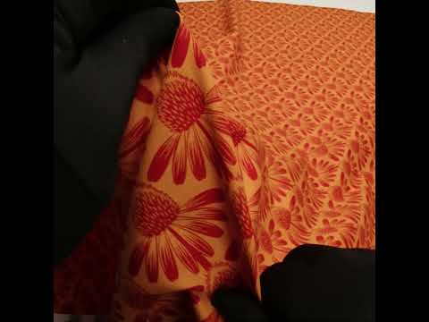 Printed Quilting Cotton by Anna Maria Textiles for Northcott - Tangerine Coneflower Floral - Indelible Collection - Image 6 of 6