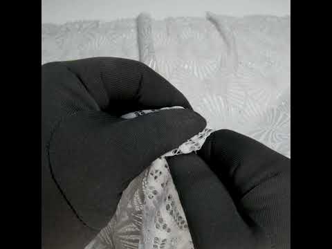 Metallic Lace Panel with Finished Edges - Silver and Gray Geometric Starburst - Image 6 of 6