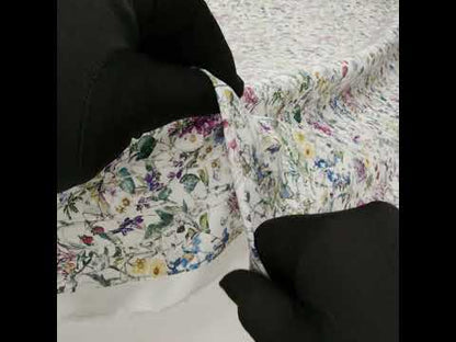Liberty Fabrics Tana Lawn® - Wild Flowers Multi Pastel - Green, Bright Pink and Yellow Botanical Illustrations