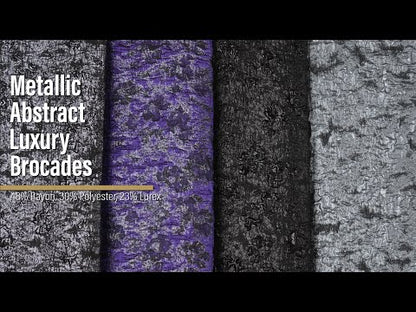 Metallic Purple and Black Abstract Luxury Brocade