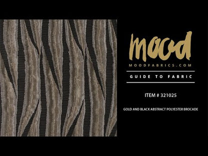 Gold and Black Abstract Polyester Brocade