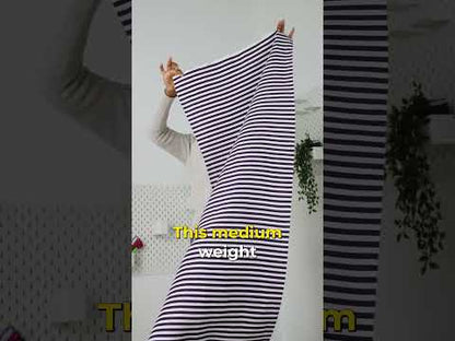 Medium Weight Linen Woven - Teal Stripes - Lydia Collection