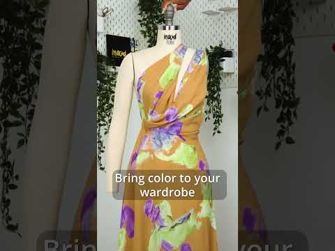 Viscose Crepe - Orange, Purple and Lime Brushstrokes - Mood Exclusive Tulip Impermanence Print - Image 5 of 5