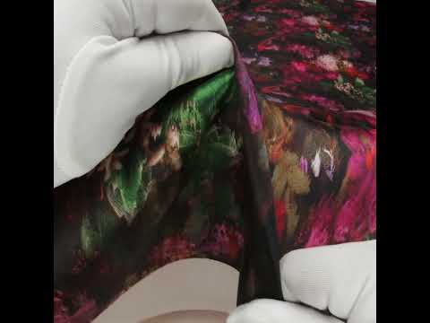 Polyester Mikado - Pink, Red and Green Melting Flowers - Mood Exclusive Alice’s Adventure Print - Image 6 of 6