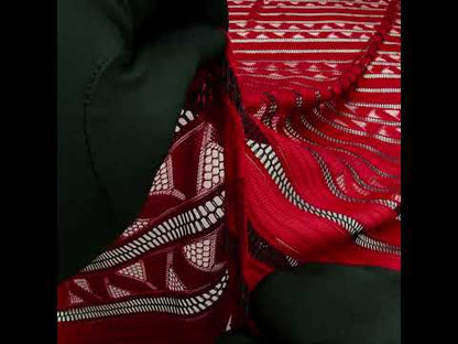 Corded Lace - Red and Black Geometric Stripes